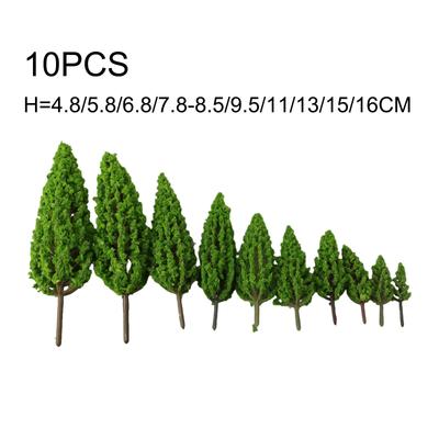 10Pcs Model Trees Railroad Diorama Wargame Scenery Plastic Scale Scene 4.8-16CM