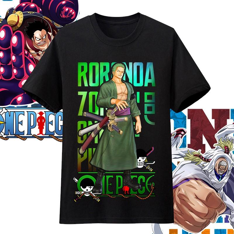 One Piece Anime Character Printing Oversized Cotton Tshirt Men and Women Comfortable Y2K Childrens Clothing Summer Trend Tees