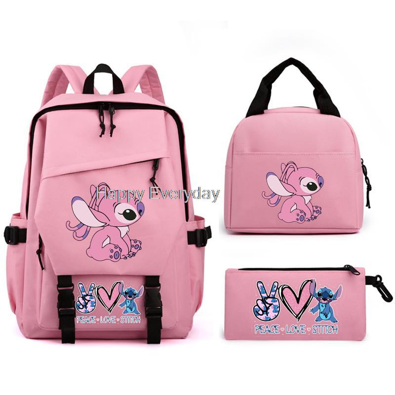 School Bag Female Male Student Backpack Cartoon Laptop Youth Backpack 3-Piece Set