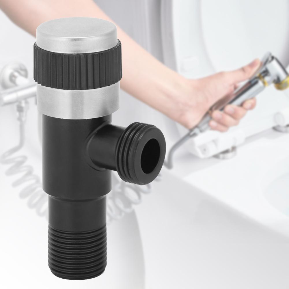 G1 2in Stainless Steel Black Hot Cold Water Faucet Triangular Angle Valve Toilet Check Valve