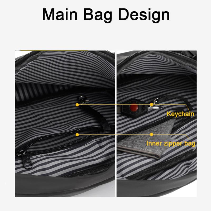 Men's Commuter Shoulder Bag, Oxford Large Capacity Simple Men's Chest Bag with Adjustable Shoulder Strap, Men's Waist Bag