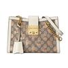 Gucci Padlock Metal Lock Tote Bag With Berry Print And Logo Canvas And Leather Women Tote Bag Ebony White 498156-UM6AG-8295