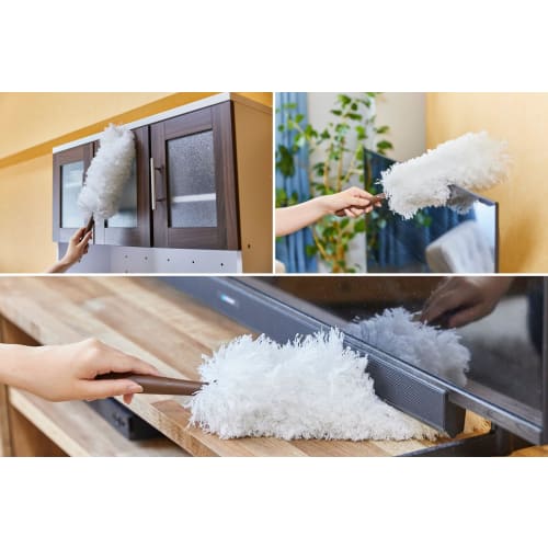 Nihon Clintec Clean Times Oscillating Anti-Static Duster, 10cm Diameter, 118-167cm Long, Aluminum Telescopic Handle, Static Eliminating, for High Plac