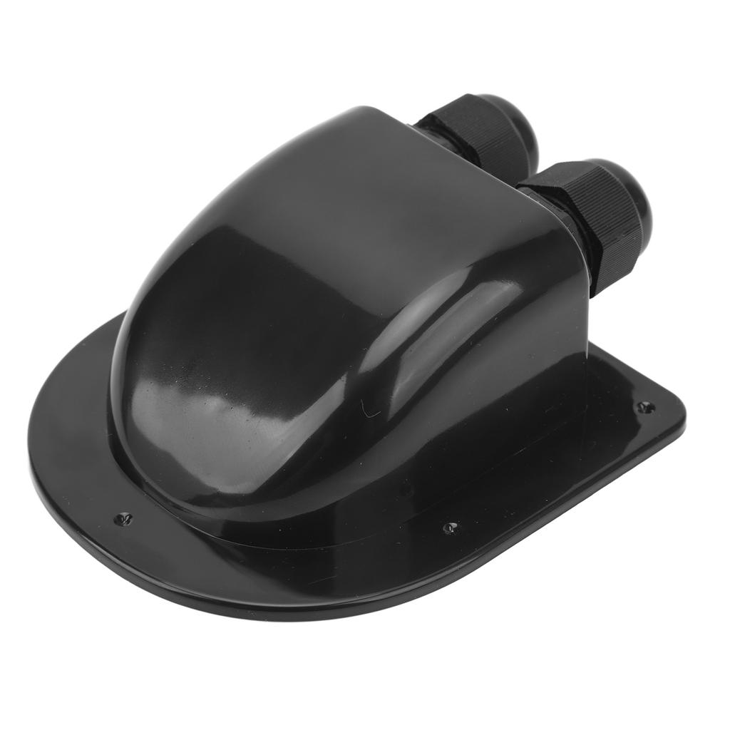 Scatola Pressacavo IP68 Impermeabile Resistente agli Agenti Atmosferici Alloggiamento a Doppia Entrata Cavo per Tetto Camper Barca Yacht Nero
