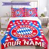 3pcs Custom Name Bayern Munich logo Bedding Set Duvet Cover Closure Includes 1 Duvet Cover&2 Pillowcases for All Seasons Bedroom Decor