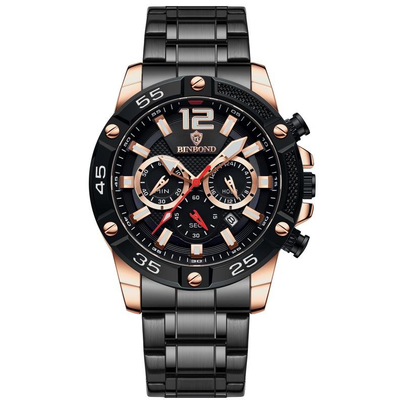 BINBOND Men's Watch Men's Luminous Men's Student Electronic Watch Mechanical Wind Sports Waterproof Quartz