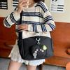 Cartoon Women's Shoulder Bag Contrast Color Student Crossbody Bag Large Capacity Tote Bag