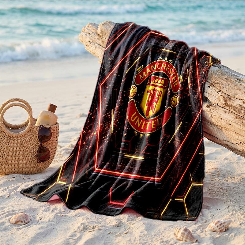 Manchester United Print Mikrofaser Strandtuch Schnelltrocknend Saugfähig Großes Handtuch für Strand Schwimmen Reisen