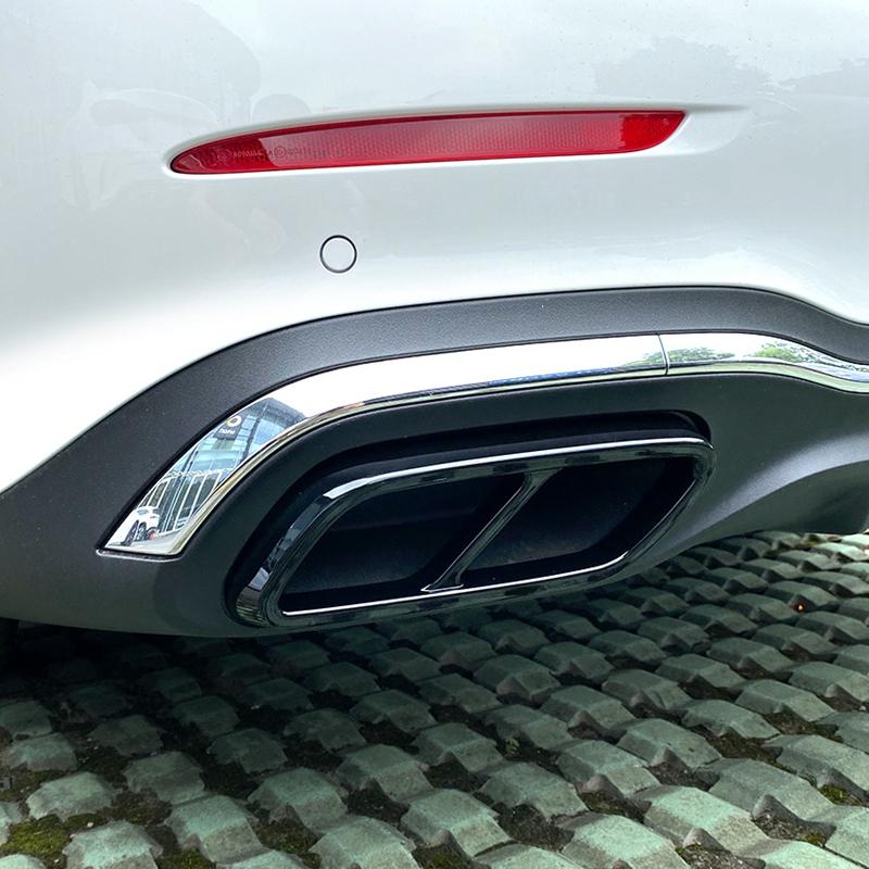 For Mercedes Benz C Class W206 C200 C260 C300 AMG 2022 2023 Rear Throat Exhaust Pipe Muffler Tips Cover ABS Car