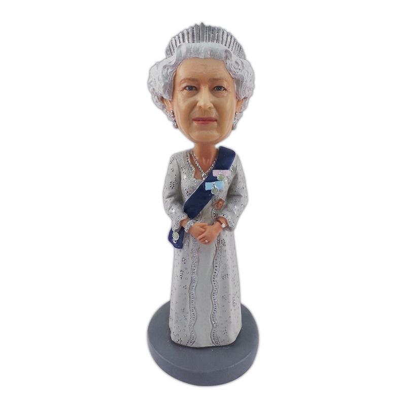 Figurine d'Action Résine Naturelle Jubilé de Platine de la Reine Emballage Carton Peint à la Main Décoration de Bureau