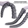 Extra Long Spiral Ridged Anal Plug - Silicone Dildo for Deep Stretching & Prostate/G-Spot Stimulation, Sex Toy for Men & Women