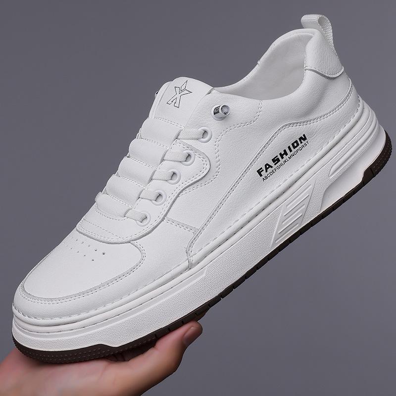 2024 Autumn New Men's Handmade Online Casual Leather Shoes Men's Sports Style Versatile Board Shoes White Shoes Men's 1931