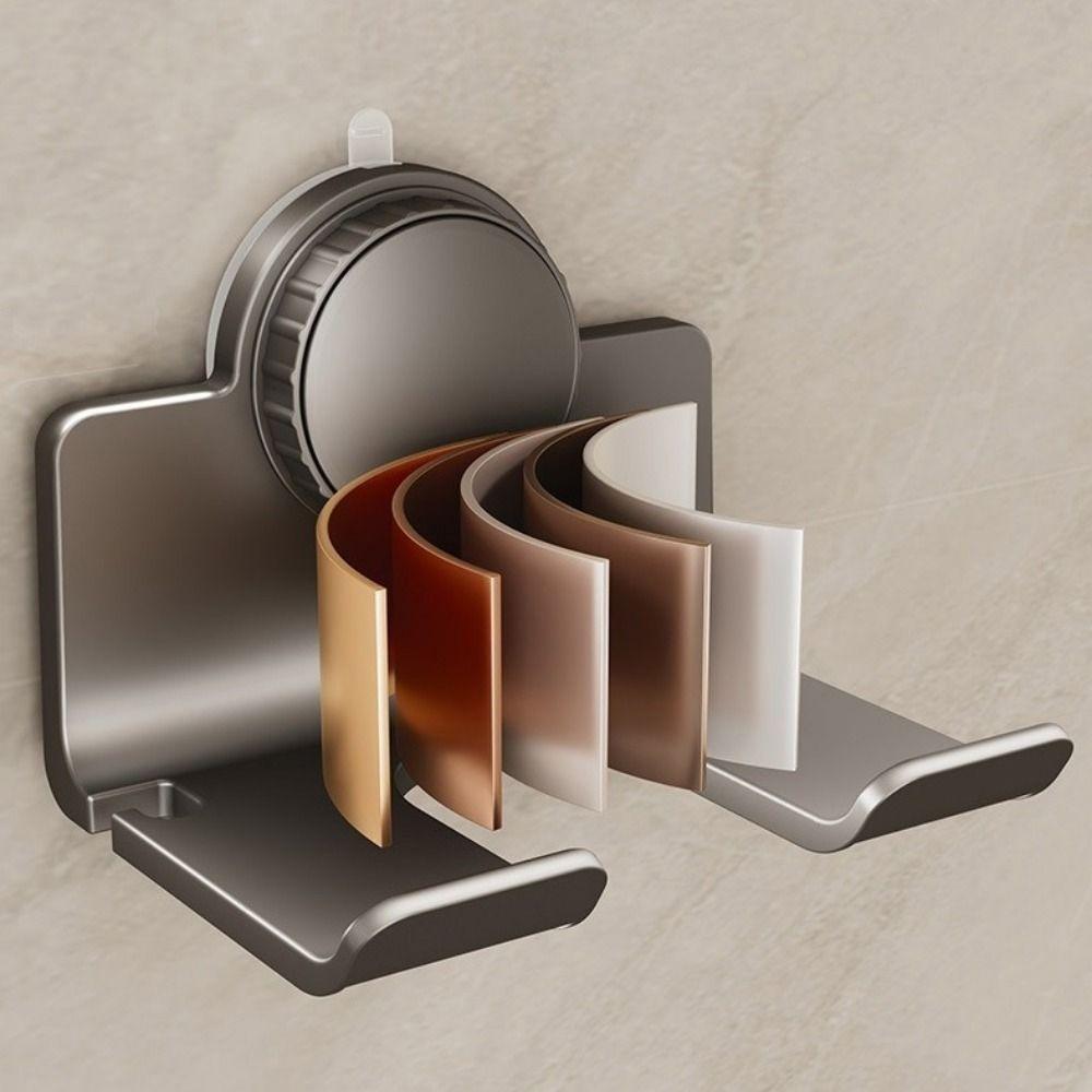 Punch Free Suction Cup Hair Dryer Holder Space Aluminum Hair Blow Dryer Holder  Bathroom