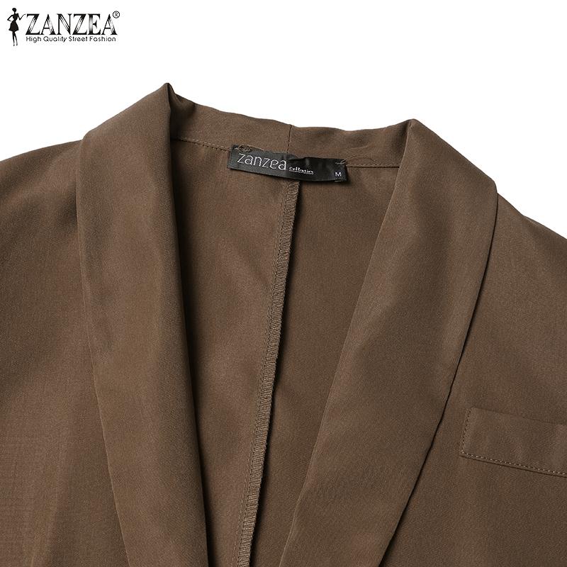 ZANZEA Vestă de damă cu rever fără mâneci buzunare buzunare