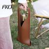 Single Wine Carrier Faux Leather Tote Bag, Portable Pouch, Waterproof Durable Bottle Holder Protector Sleeve for Champagne Beer Bag