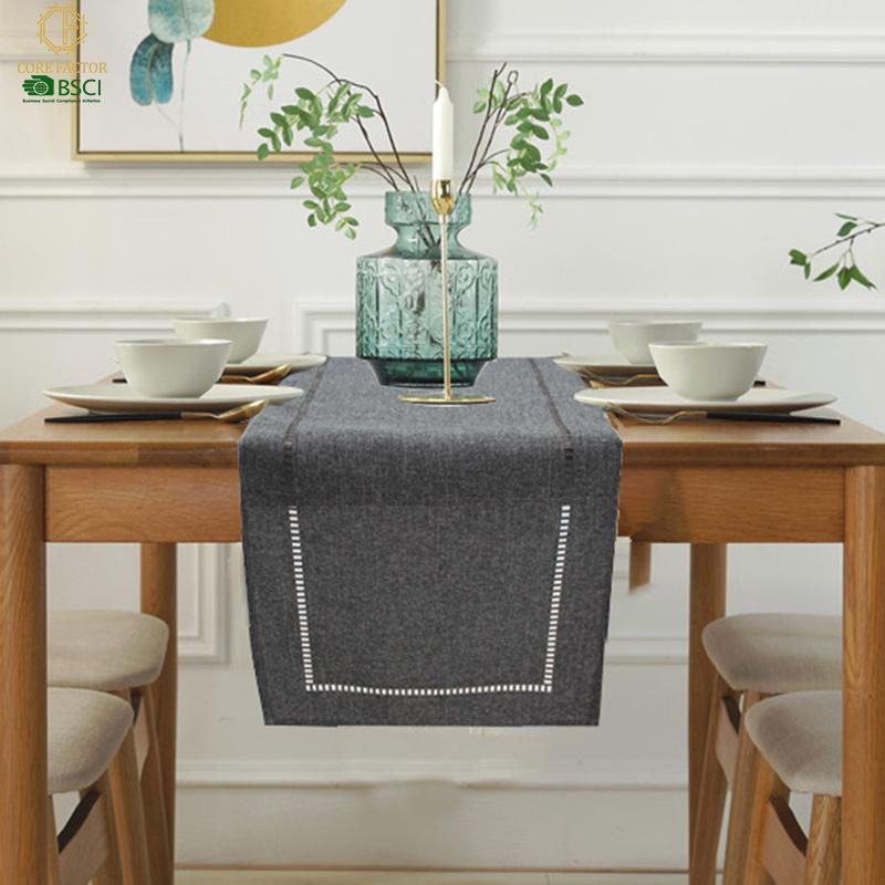 Basic Linen Style Table Runner 2 Size Long Kitchen Dining Table Runner Tablecloth for Party Holiday Weeding Table Decor JAF108