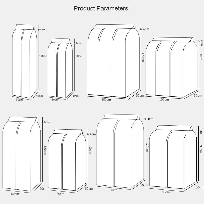 Dust Cover Dress Suit Coat Transparent Storage Bag Case Organizer Wardrobe Dress Clothing Hanging Dust Proof Bag