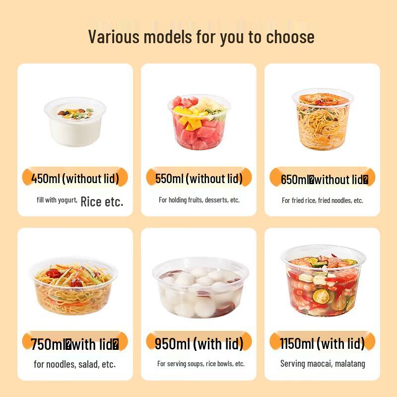 Meiliya Mikrowellengeeignete Einweg-Lebensmittelbehälter-Schüsseln mit Deckeln
