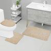 3PCS Solid Color Simple Bathroom Water-absorbing and Non-slip Floor Mat Stone Pattern, Comfortable and Soft, Three-piece Set