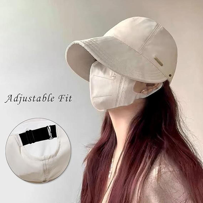 Women's Foldable Sunhat Summer Outdoor Beach Fisherman Hat Sunscreen Protection Cap Adjustable Cotton Wide Brim Bucket Caps