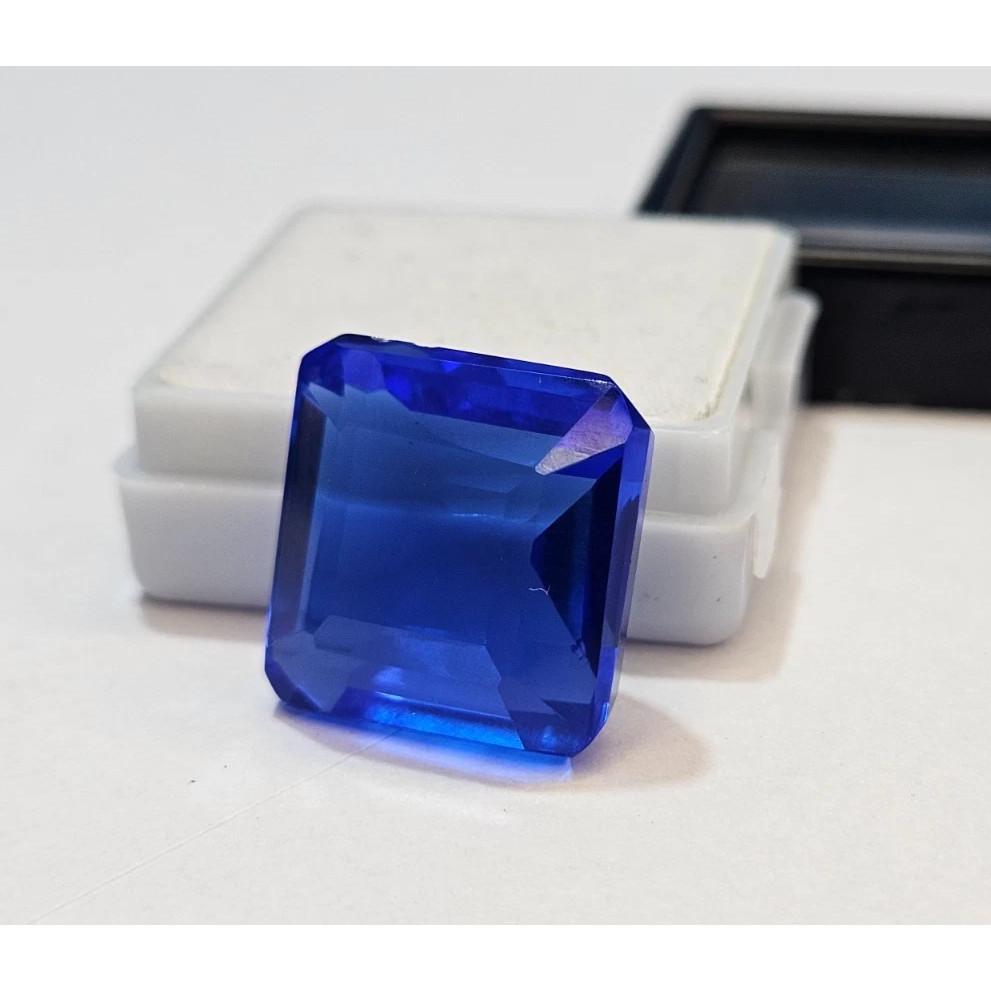 18-20 Ct Natural Blue Sapphire Square Cut Fabulous Certified Loose Gemstone