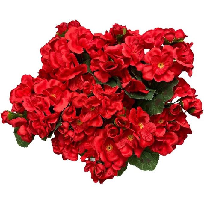 Искусственный куст герани Искусственные цветы Бегония Искусственное шелковое растение для улицы Кашпо Для дома Сад Домашнее украшение (3, Желтый) 3