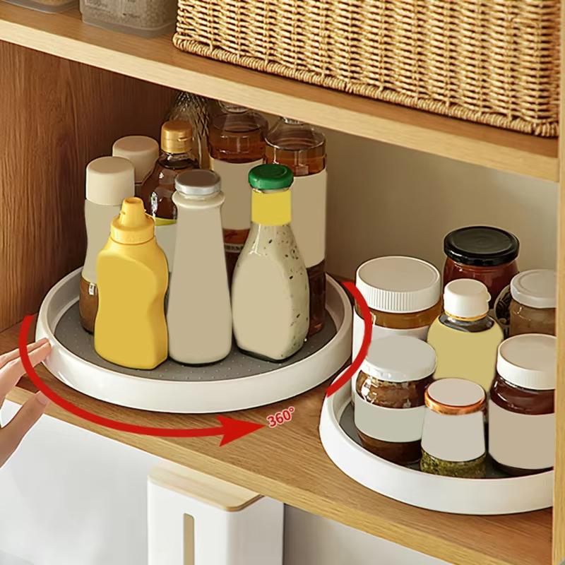 360 Rotating Seasoning Storage Rack Multifunction Pantry Cabinet Turntable For Cosmetics Kitchen Accessories Organizer Tray