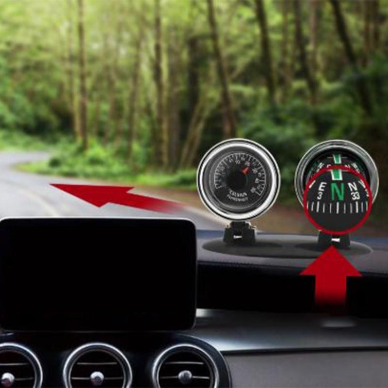 Multifunctional Car Guide Ball Compasses With Thermometers Direction For Dashboard Decoration In Trucks And 4x4 Vehicles