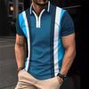 Striped 3D Printed Men'S Rem1 Fashion Casual Lapel Short Sleeve Polo Shirt