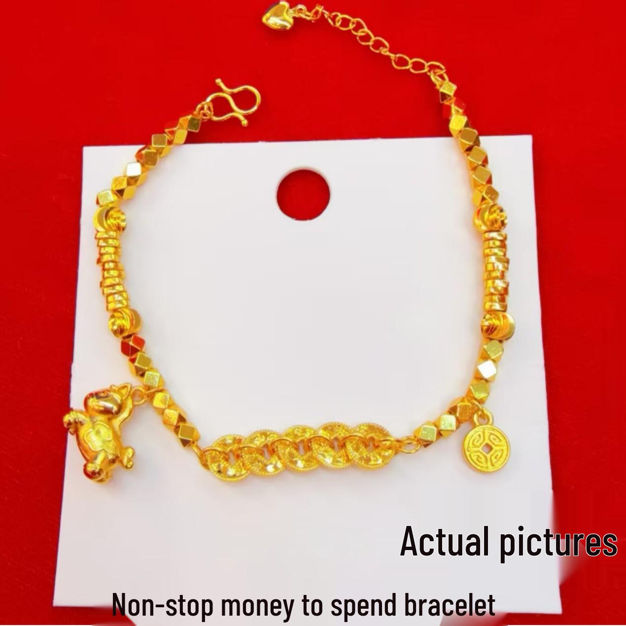 Вьетнам Sa Золото Женский Год Лошади Дробленый Лед Монета Роскошный Браслет