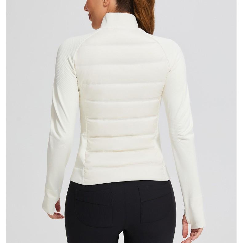 Sports down jacket women's light and slim outdoor skiing running warm duck down fitness windproof stand-up jacket