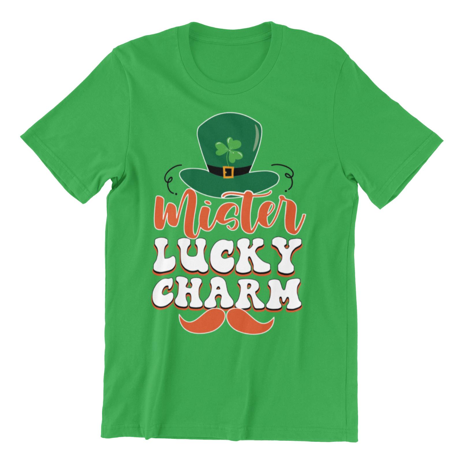 IRISH ST Patricks Day T-Shirt Mens Womens Tees Top - Mister Lucky Charm Ireland Mens Qrganic Clothes XL