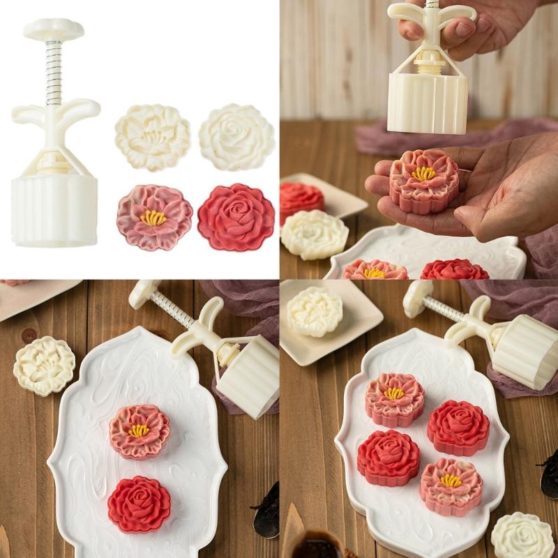 Multifunktionales Dessertformen-Set Dessert-Presswerkzeug Rosenförmiges Dessertformwerkzeug Mungobohnenkuchenformen zum Backen