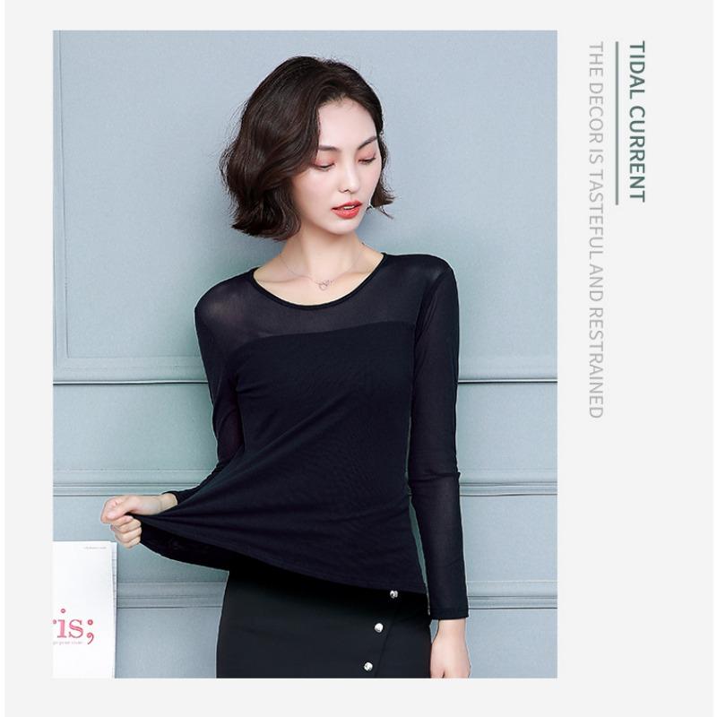 2025 Spring and Autumn New Women's Decoration Base Shirt Large Size Long Sleeve T-shirt Women