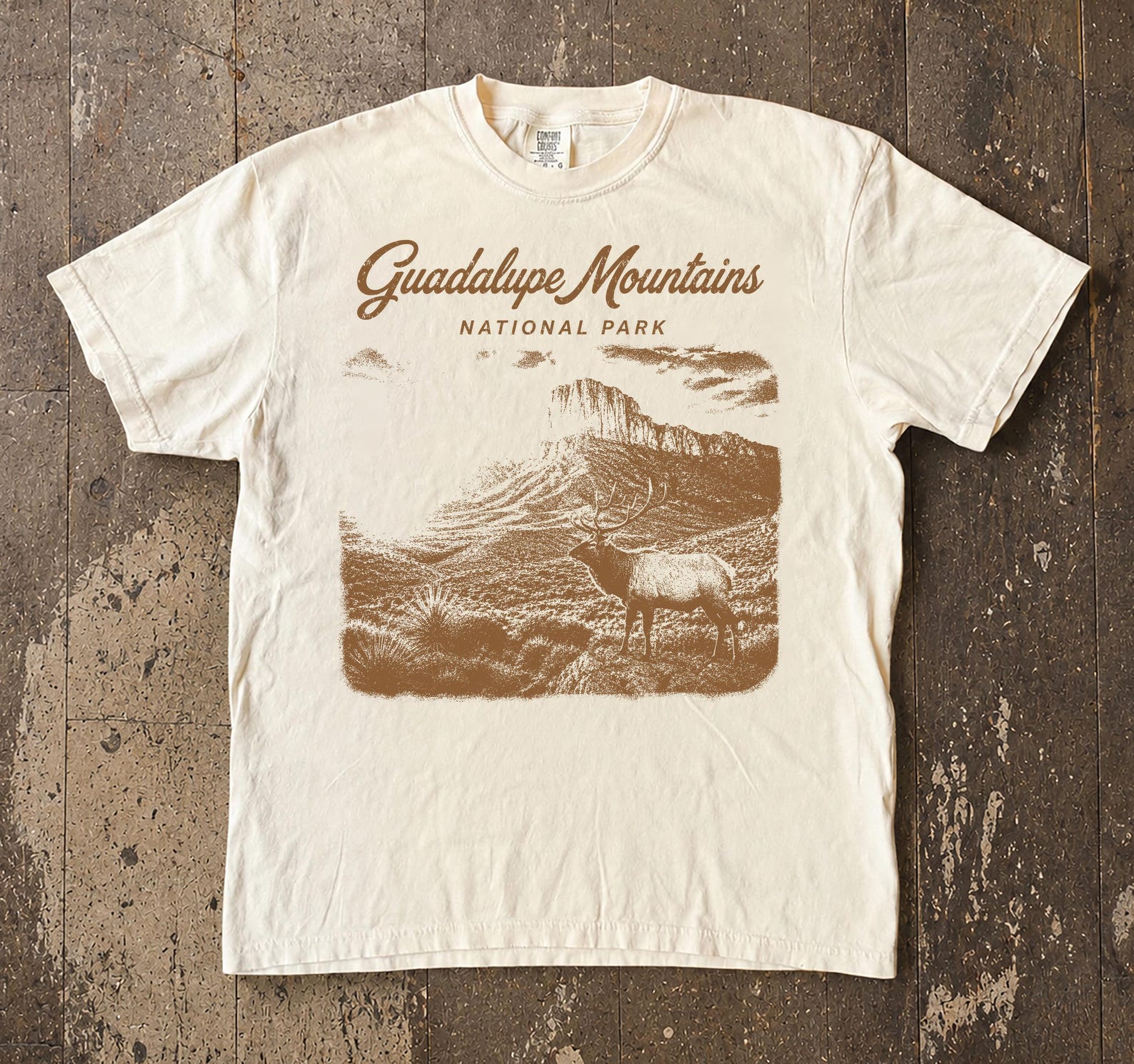 Guadalupe Mountains National Park Elk T-Shirt, Vintage Southwest Hiking Tee 2XL