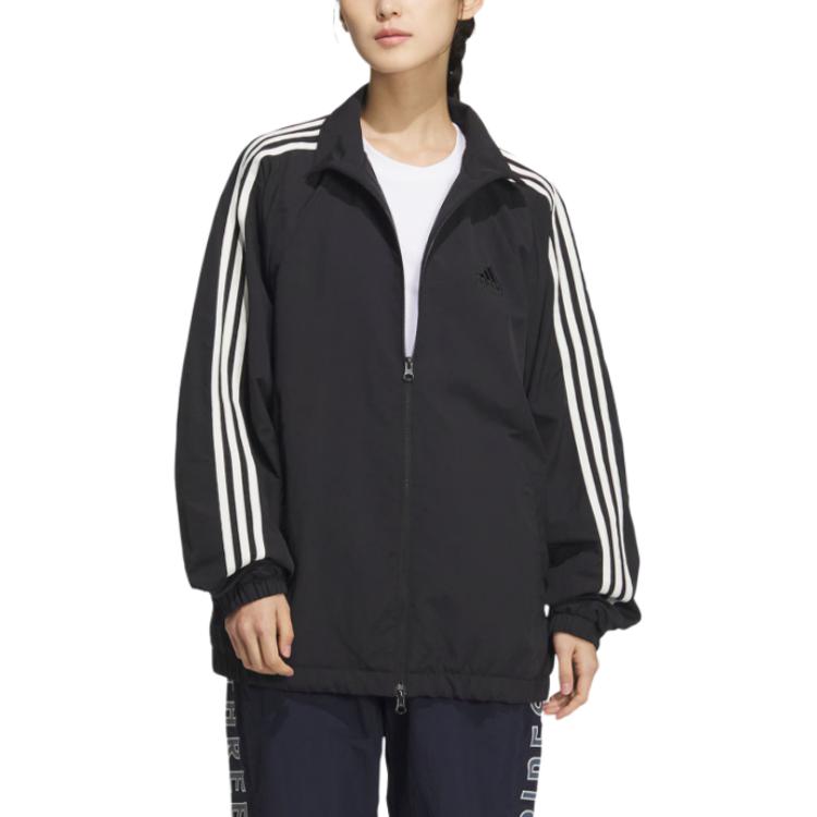 Adidas Retro Soft Comfortable Casual Waterproof Jacket Unisex Jacket Black JI6646