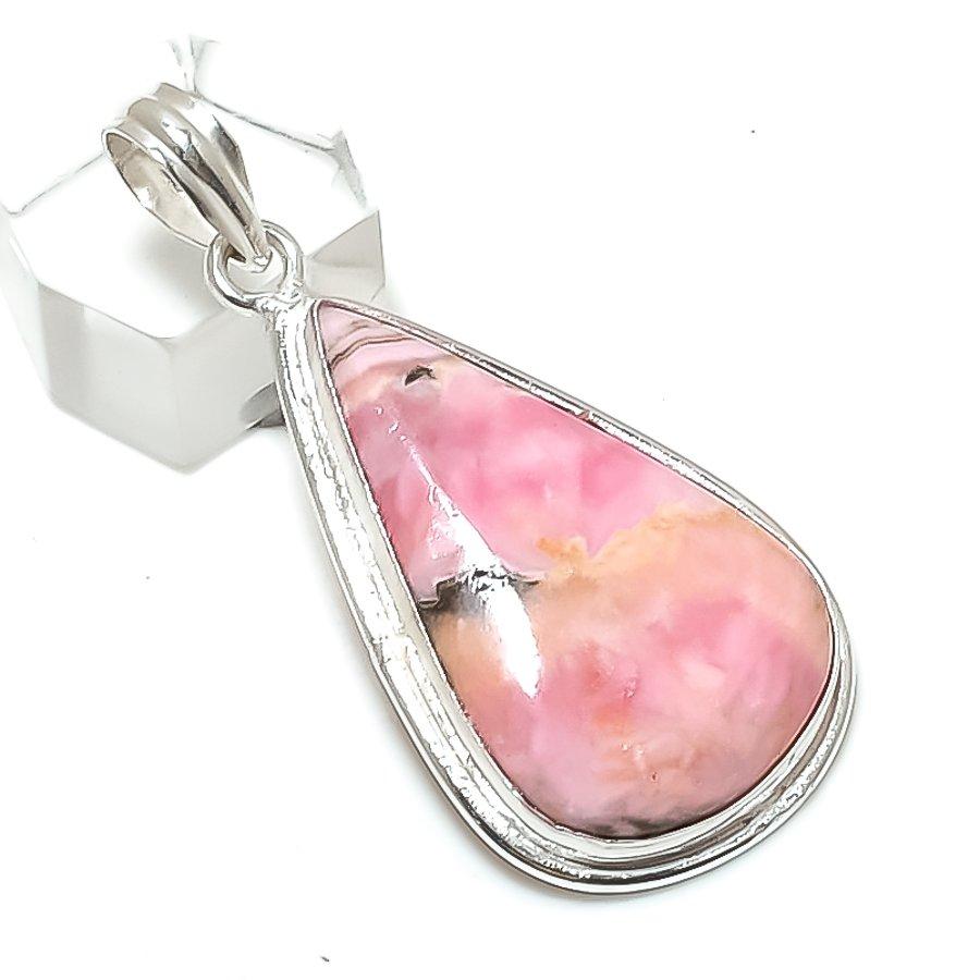 

Родохрозит Драгоценный Камень 925 Стерлинговое Серебро Ювелирное Изделие Подвеска 2.05