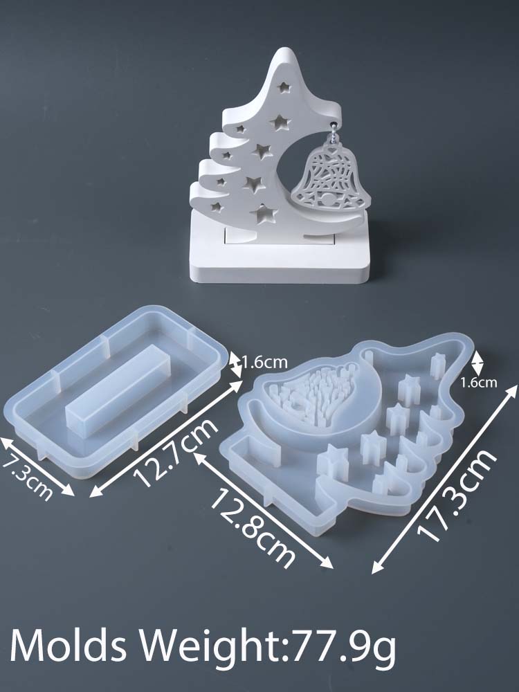 Christmas Ornament Snowflake Bell Pendant Mold DIY with Base Plaster Resin Listing Silicone Molds Home Xmas Party Dec Craft Gift