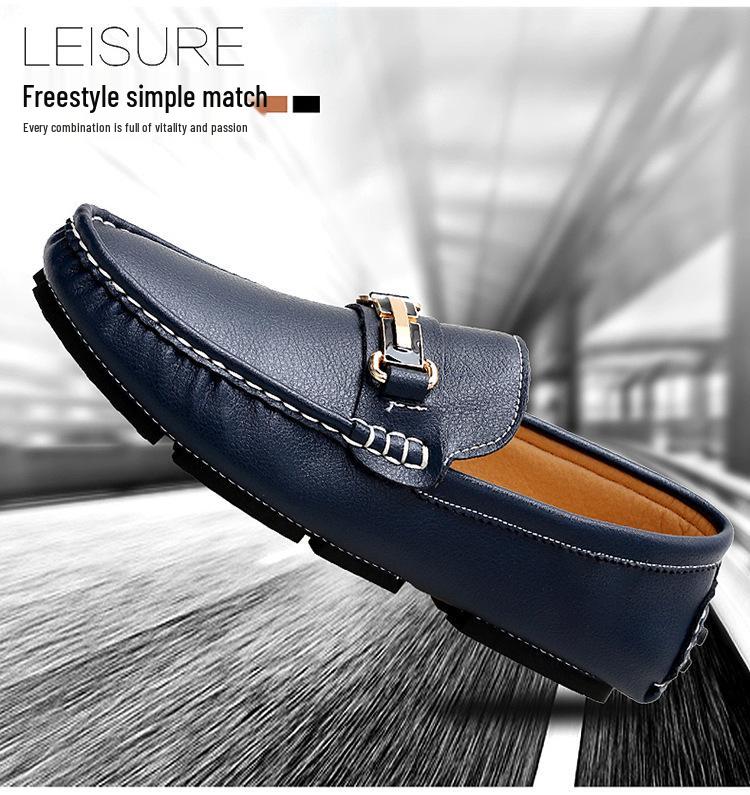 Men's Extra Large Leather Slip-On Driving Loafers