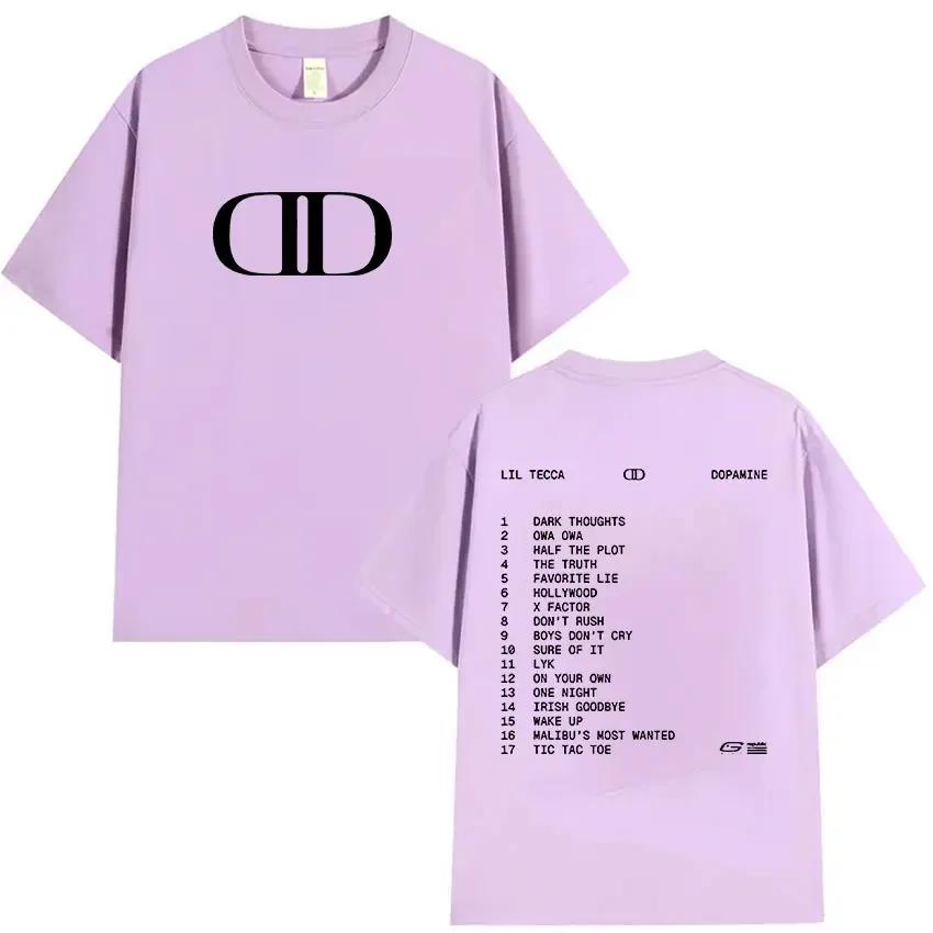 Lil Tecca Dopamine Tour Album 2025 Logo Print T Shirts Unisex Wounisex Fashion Vintage Oversized Tshirt Casual Cotton Tees Streetwear