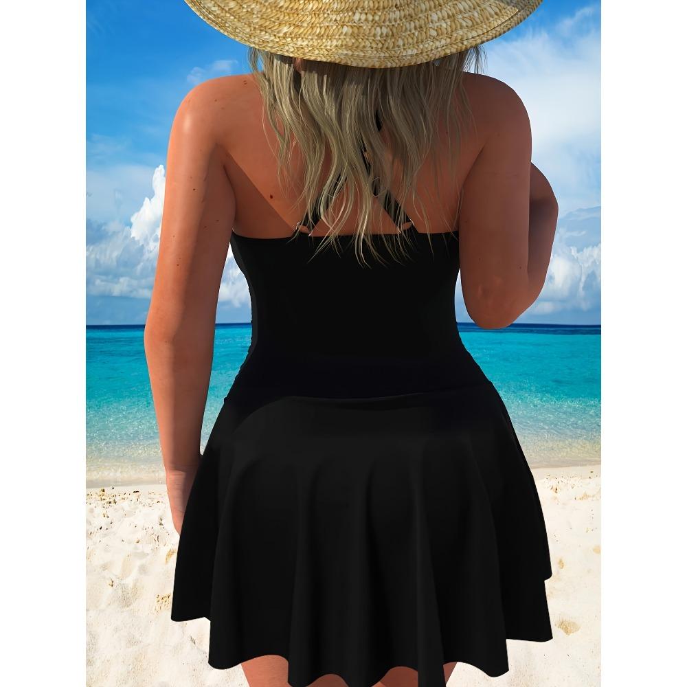 Large Size Swimsuit Women's European and American Meat Cover and Thin One-piece Swimsuit