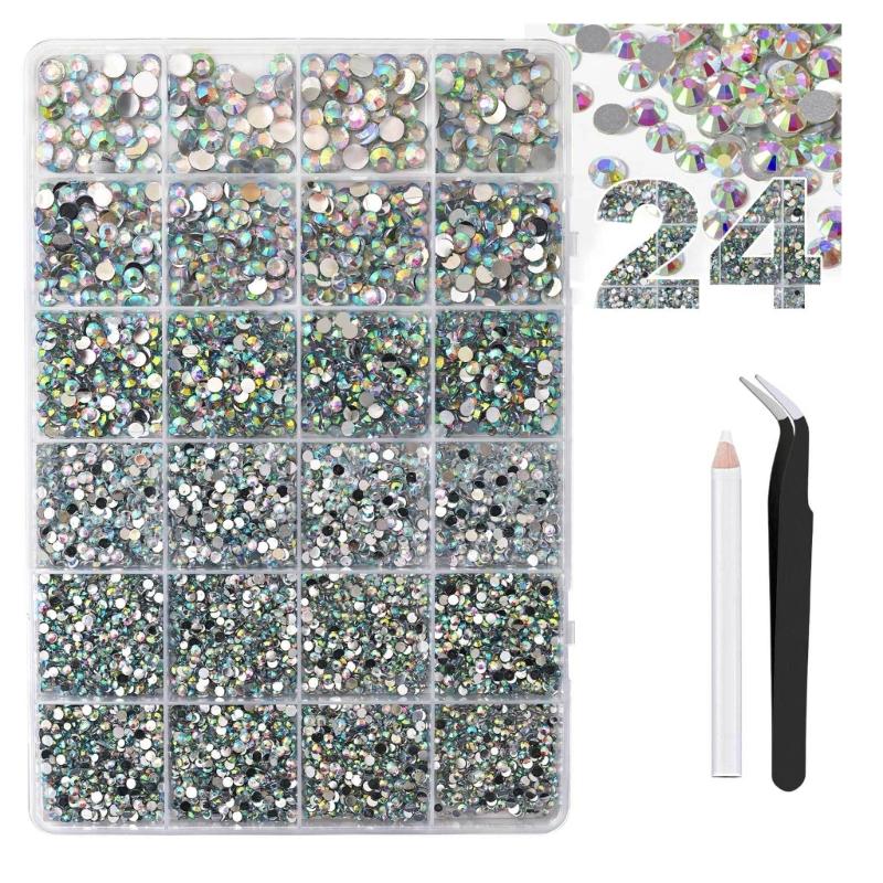 Resin AB Glittering Flat Back Rhinestones For Nail Art In 3mm 4mm 5mm 6mm Sizes With Jelly Color Option 10000pills/Box