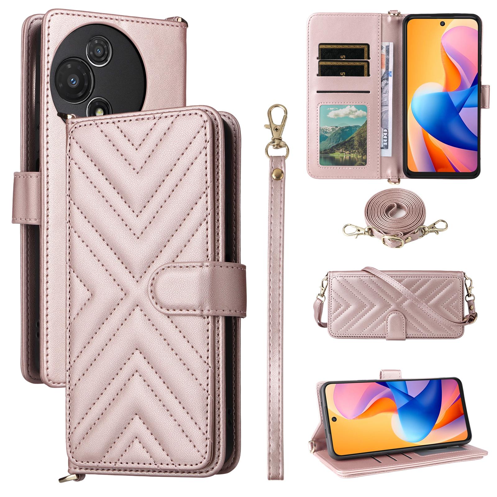 

Для TCL 60R 5G/60 5G Чохол-гаманець з плечовим/зап ястним ремінцем Шкіряний чохол для телефону з підставкою B