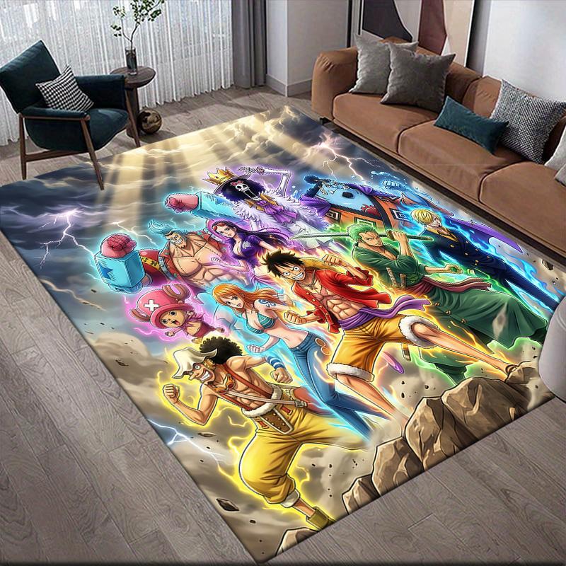 

One Piece Straw Hat Crew Full Anti-Slip Rug, Rectangular Carpet for Bedroom, Sofa & Game Zone 60x90cm