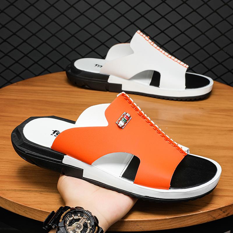 Fashion CYYTL Mens Slippers Casual Shoes Summer Beach Sandals Outdoor Slides Leather Walking Comfort Luxury Designer Fashion Lightweight