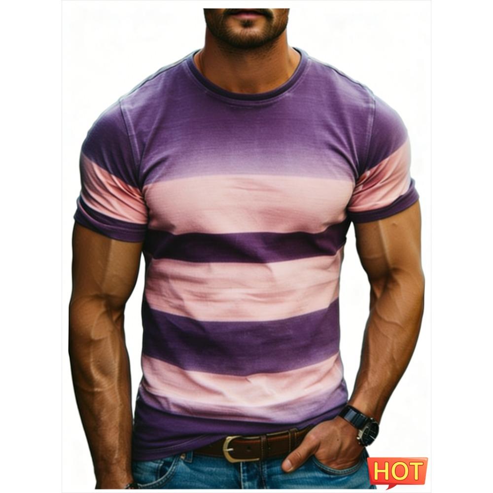 Summer casual short sleeved daily wear 3D printed T-shirt, loose and breathable round neck T-shirt