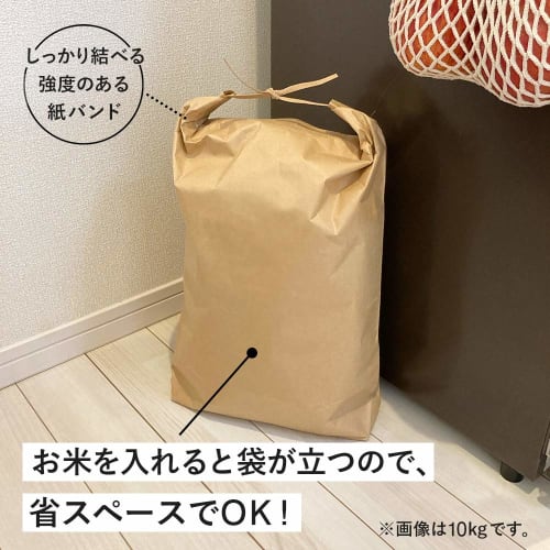 Nexta Rice Polishing Bags, Double-Layered, Tear-Resistant, Easy-to-Tie Top, No Tools Required, Made In Japan, Kraft Paper, Plain, Bulk Purchase, 5kg,