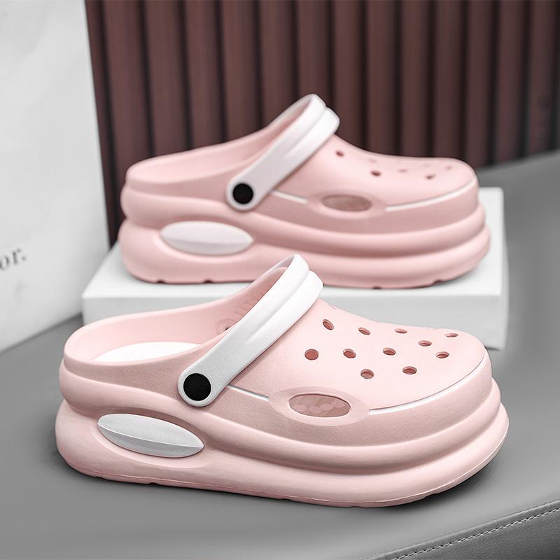 Hole Shoes Women's New Summer Thick-soled Wear-resistant and Comfortable Bag Head Non-slip Outer Wear Beach Cool Slippers