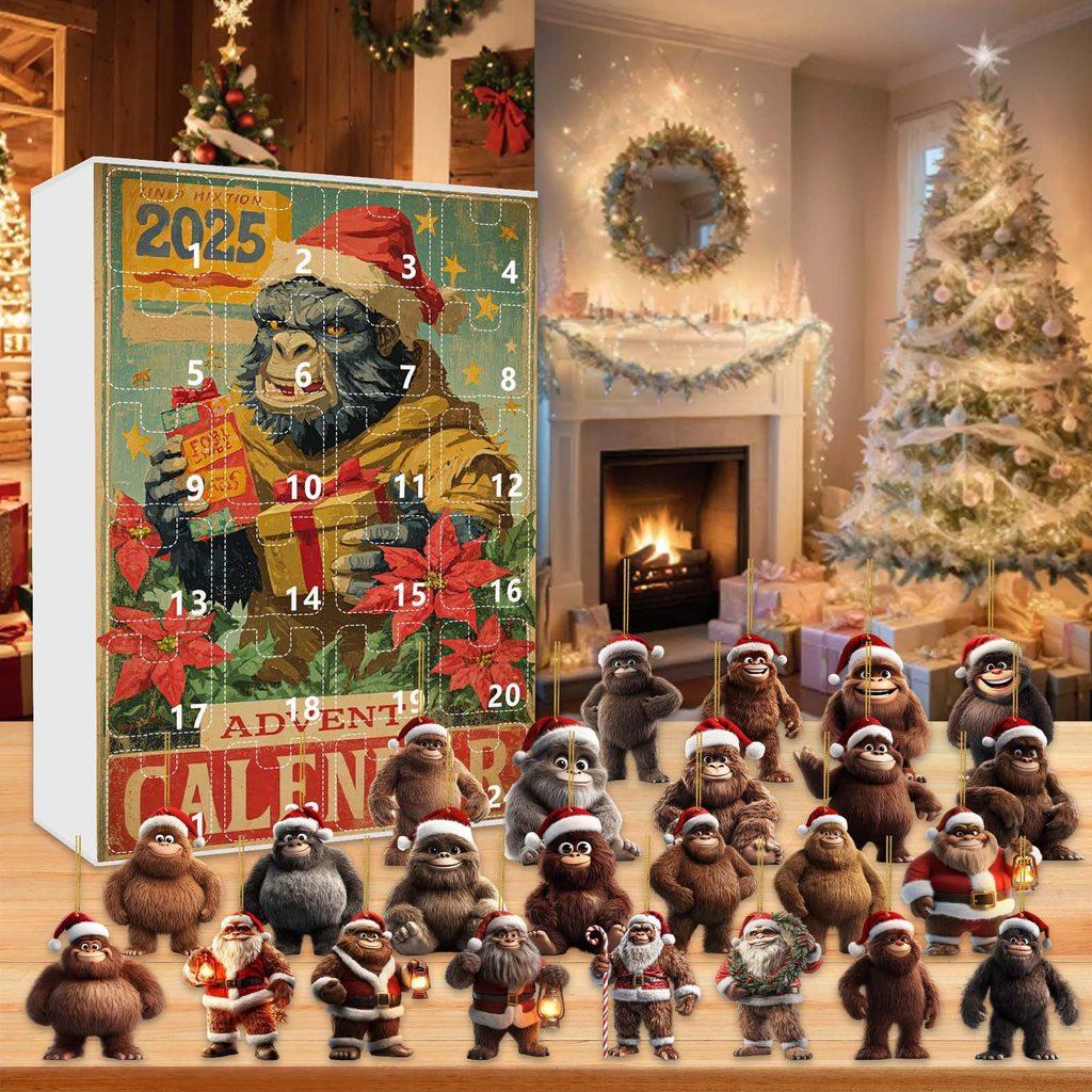 Christmas Ape Advent Calendar With Acrylic Decor And 24 Pieces For Holiday Festivities