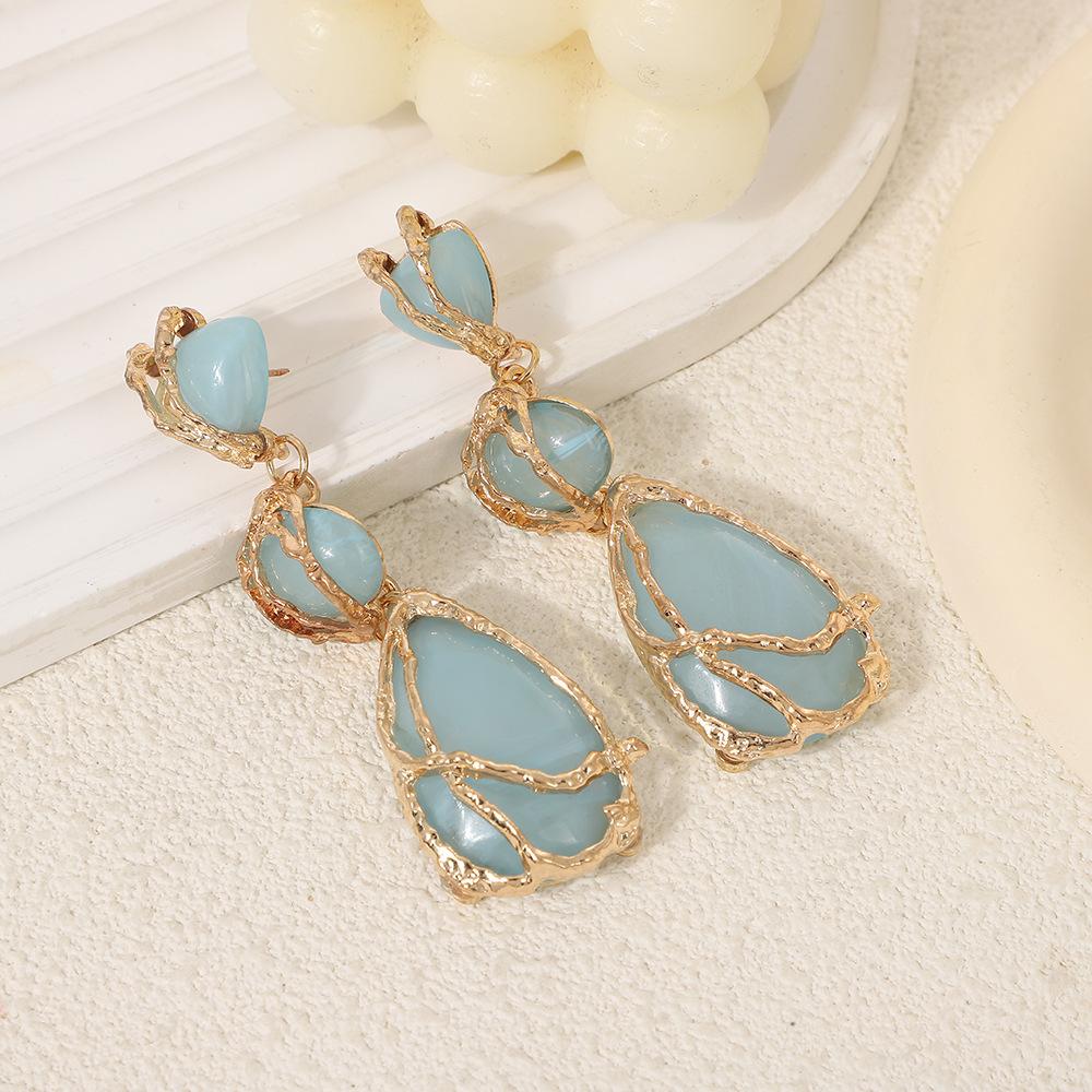 Personalized Geometric Long Acrylic Pendant Earrings.